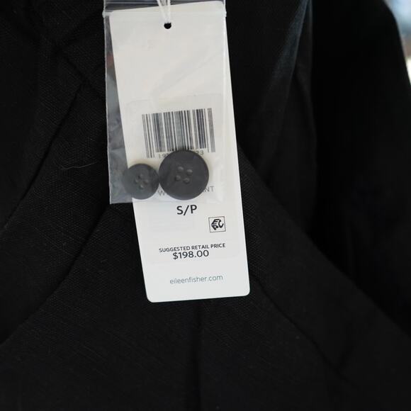 Eileen Fisher Pants Womens Small Black Solid Wide‎ Leg Flat Front Lightweight - Picture 4 of 9